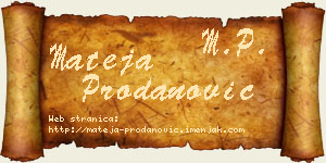Mateja Prodanović vizit kartica